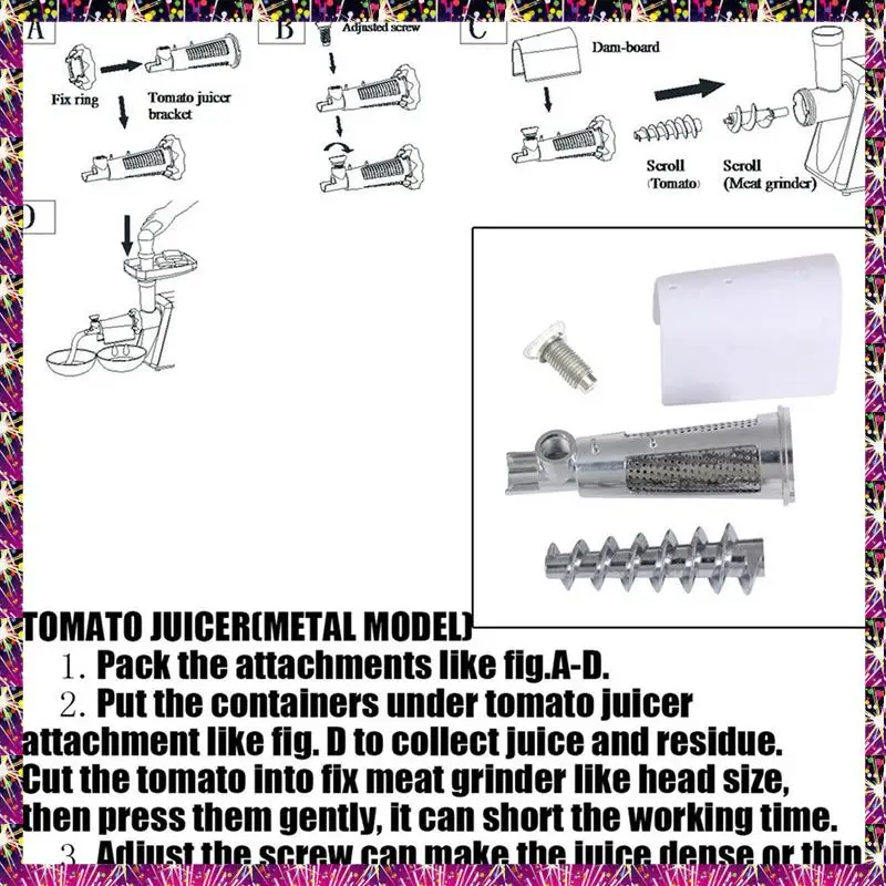 

FSLH 2X Tomato Juice DIY Ketchup Attachment For Kitchenaid Stand Mixer Kitchen Tools
