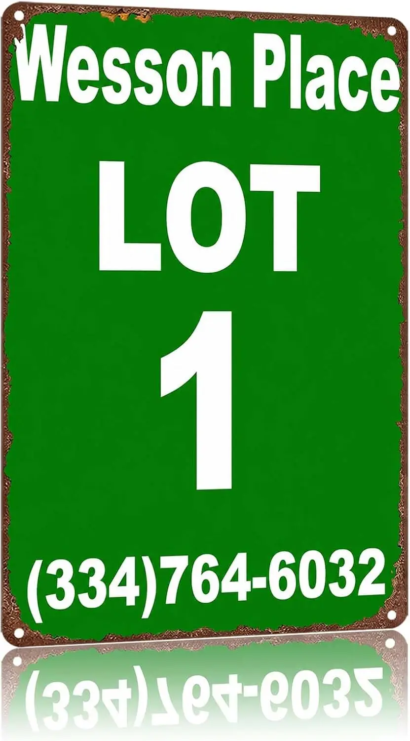 Metal Sign Lot 1 Parking Lot Contact Number Green Wall Decor | Classic  ,Retro,Waterproof Aluminum,Funny,UV-printing,Easy To Ins
