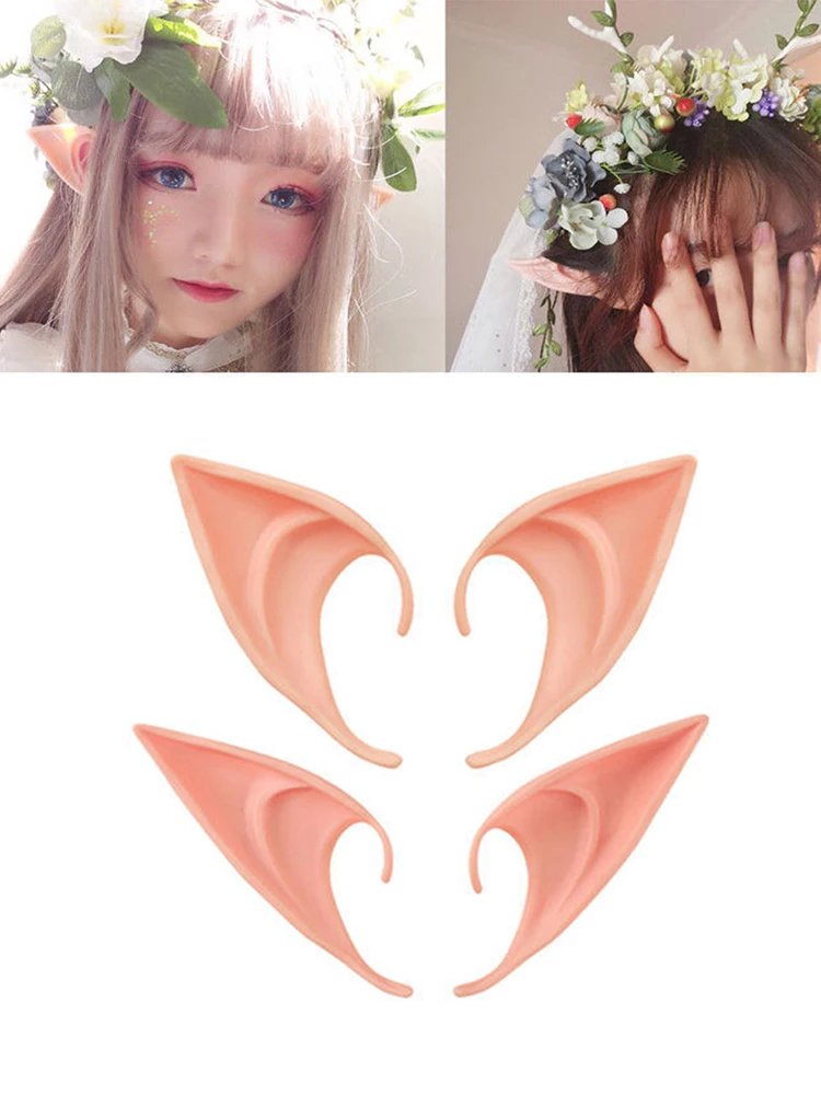 1 Pair Latex Masquerade Accessories Fairy Pixie Ears Fake Ears Anime Party Dress Up Costume for Cosplay Halloween Anime Party