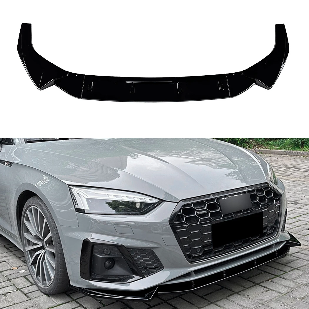 Front Bumper Lip Spoiler Splitter Diffuser For Audi A5 Sline S5 8W6 2021 2022 2023 2024 ABS Body Kits Tuning