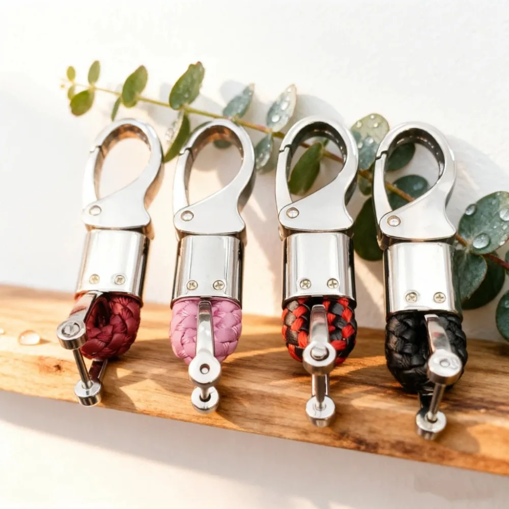 Horseshoe Chain Metal Waist Hanging Woven Keychain Man Women Pendant Keyring Car Key Pendant Modern Couple Gifts Simple Style