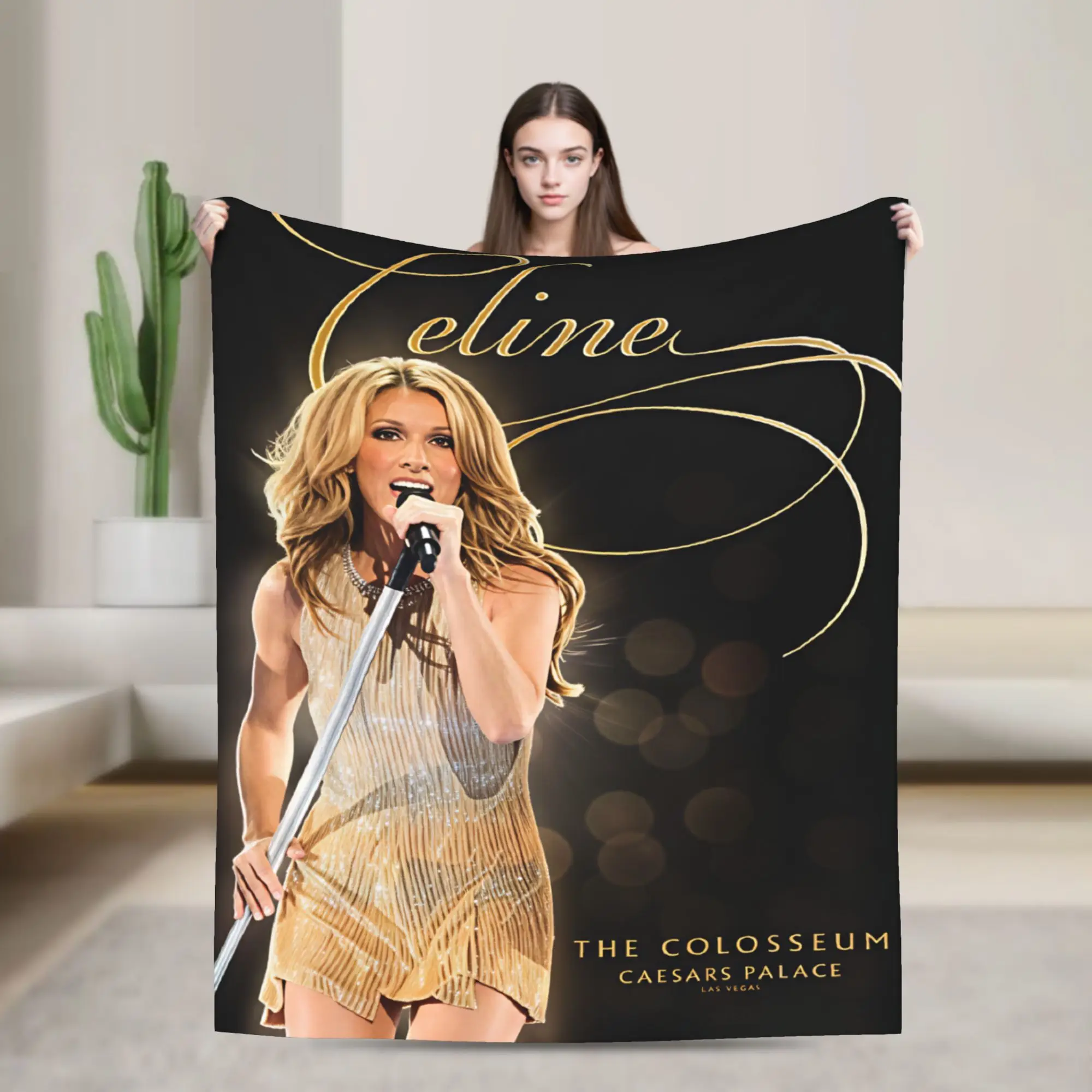 Celines Dions Paris 2026 Blanket Quality Warm Soft  Throw Blanket Winter Decorative Couch Chair Pattern Bedspread