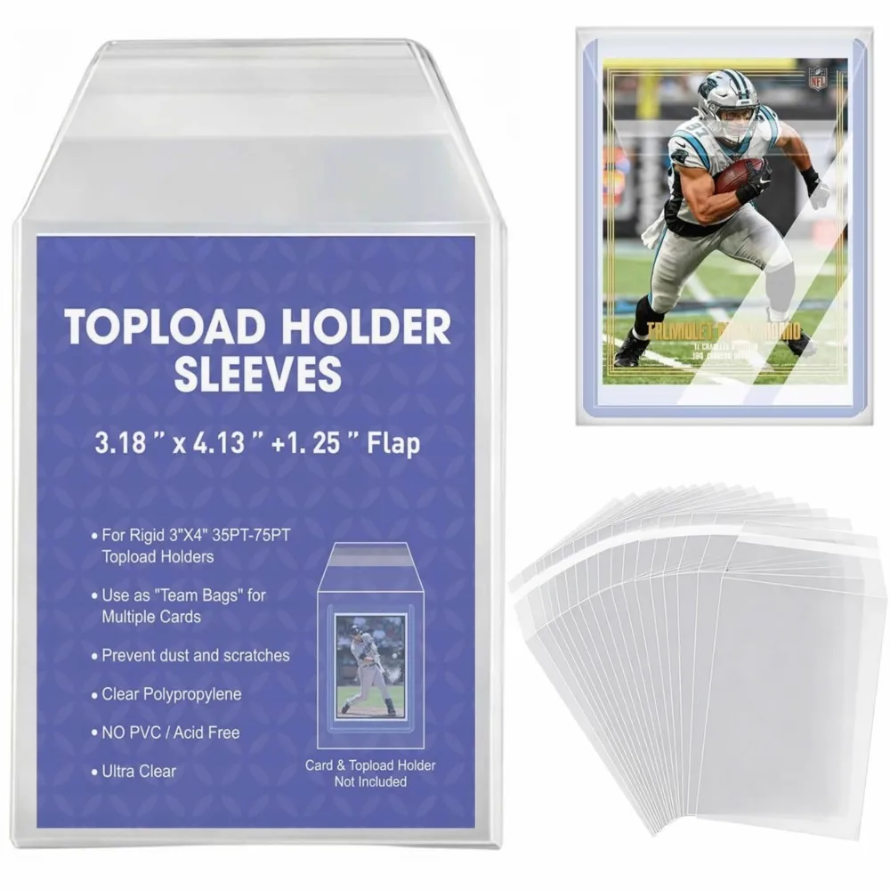 100-500pcs Resealable Ultra Clear Protective Sleeves Fit 35PT-100PT Toploader Card Holder For Sports TCG Trading Card Storage