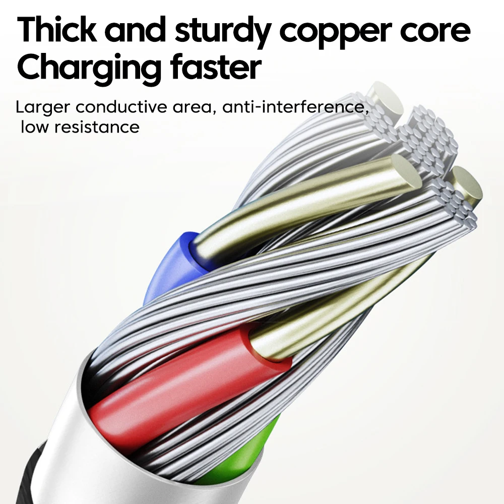 66 واط شحن سريع 2 في 1 كابل بيانات ستيريو الكوع نوع C إلى المزدوج نوع C كابل آيفون 15 16 سامسونج شاومي سلك شحن سريع #3