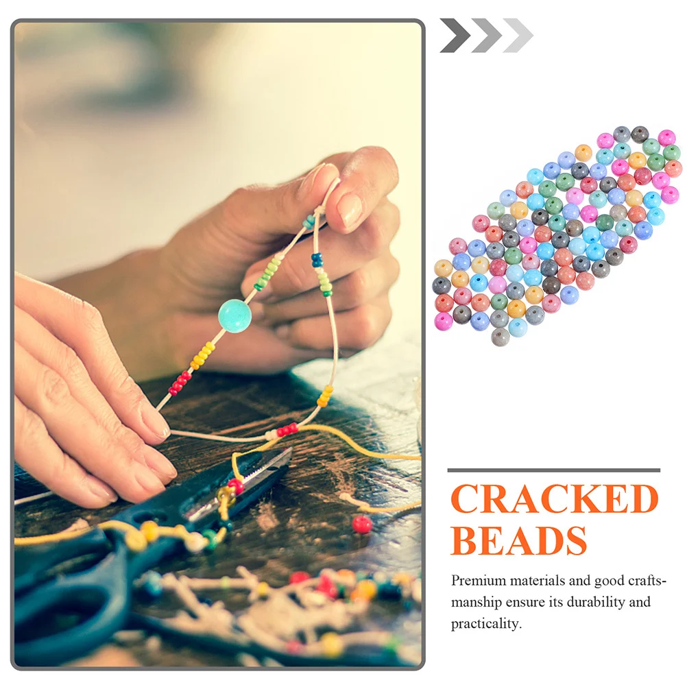 

200 шт., треснувшие хрустальные бусины, стеклянные круглые DIY ювелирные изделия, аксессуары для изготовления ожерелья, браслета, треснувшие хрустальные бусины