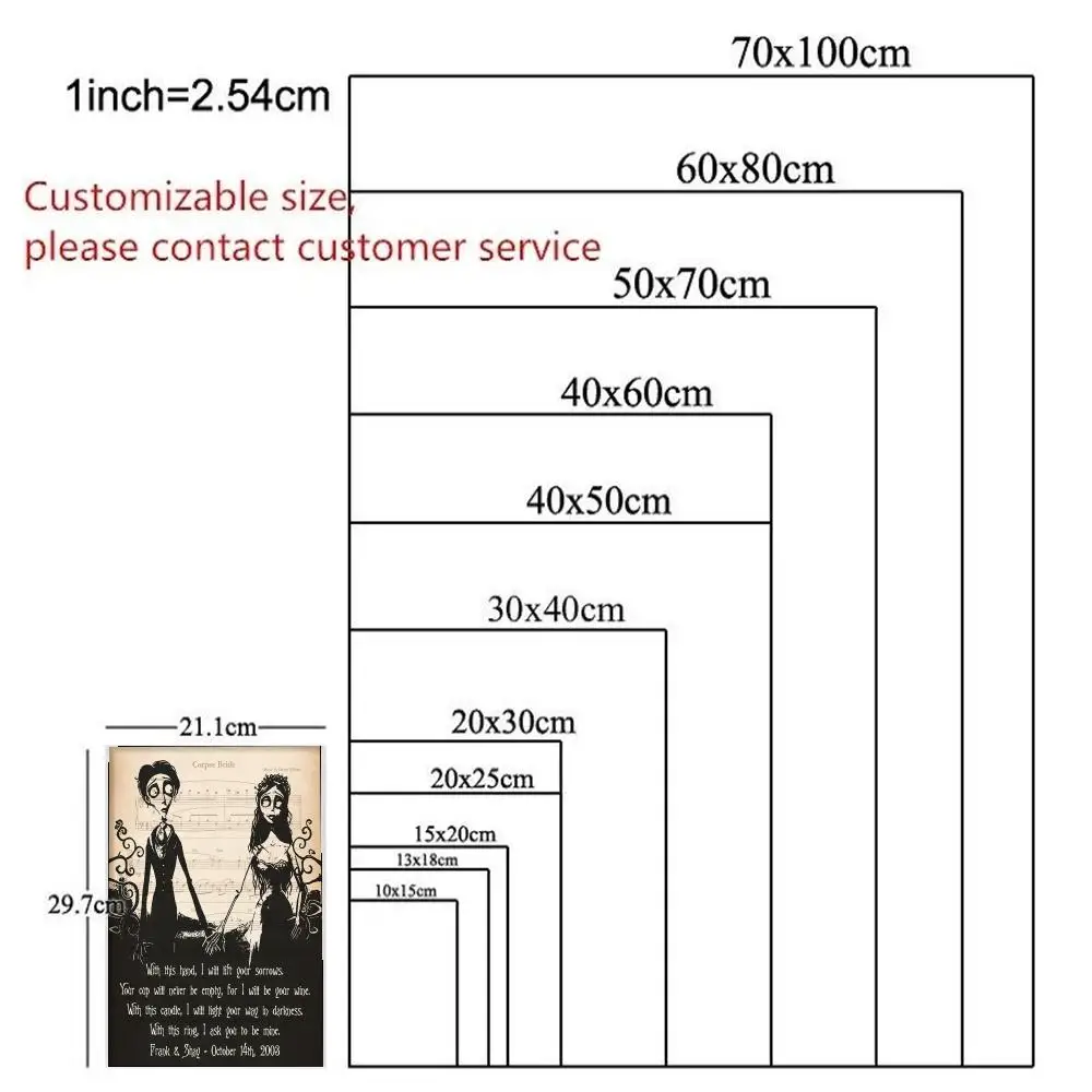 C-Corpse Bride Cartoon Poster HD Anime Hot Theme Singer/OST/Movie-Waterproof Self-Stick Home Decor view 4