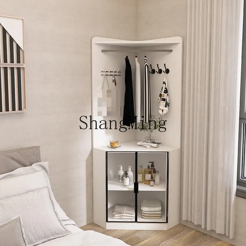 ZYYsmall apartment bedside hanger integrated corner household wall triangular storage multi-functional corner locker