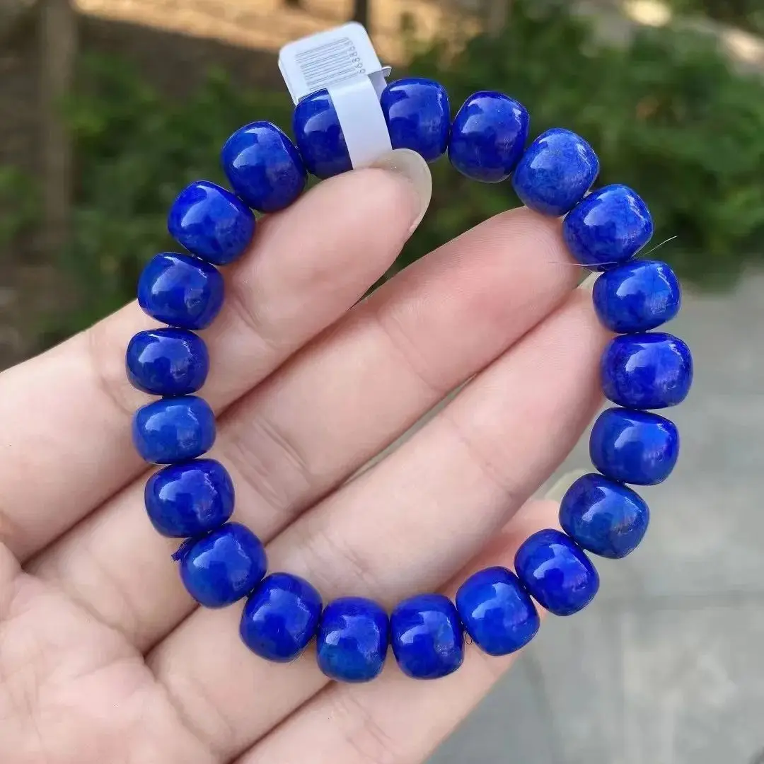 

Unit One Piece 9mm To 11mm Natural Lapis Lazuli Crystal Old Type Bead Bracelet