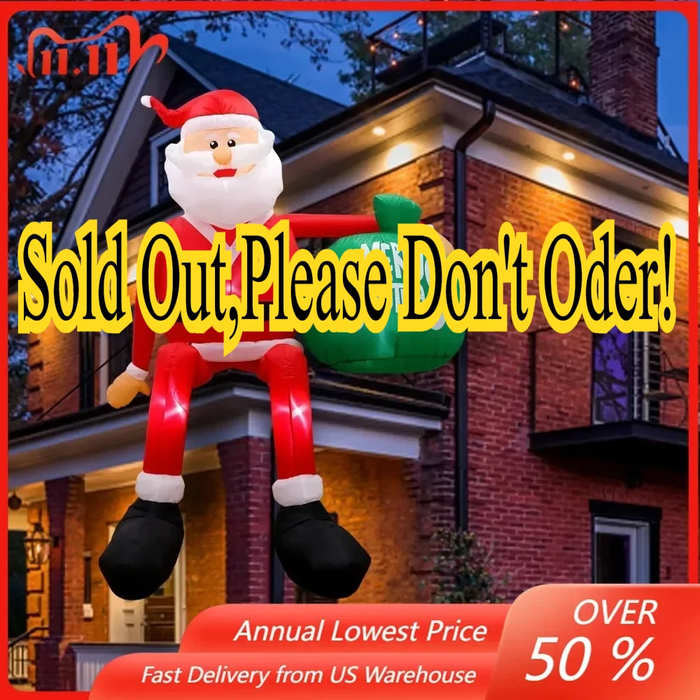 

Sold Out 8FT Christmas Inflatables Outdoor Decorations, Climbing Santa Christmas Inflatable Yard Decorations with LED Lights