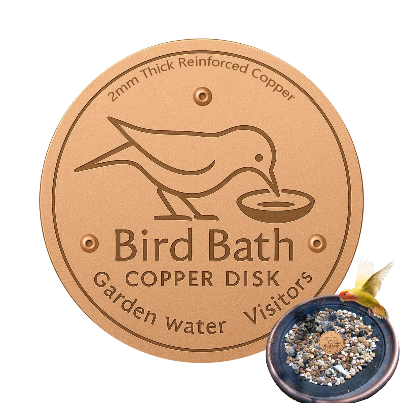 Bird Bath Disk Bath Disk Ornaments Feeder Accessories Triple-Point Support Purifier Plate for Patio Fountain Garden Bowl Lawn