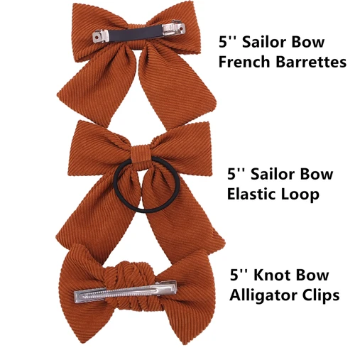 Imagen 2 del producto Lazo para el pelo de pana, pasadores franceses, bandas elásticas para el cabello para niños, niñas y mujeres, lazo para el pelo de terciopelo, Clips de resorte, accesorio con pinza de cocodrilo