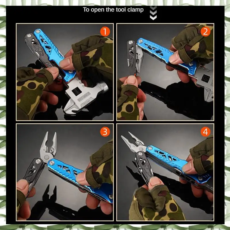 أداة احترافية متعددة الوظائف مطرقة مستديرة الرأس قابلة للطي مطرقة الأظافر كماشة مركبة الطوارئ المثبتة مجتمعة المتكاملة T