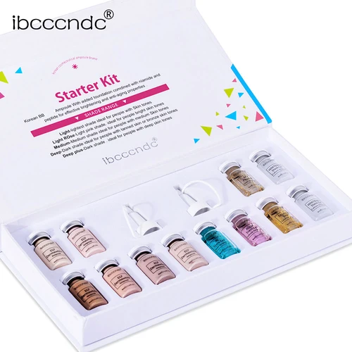 Corea BB Cream Glow principiante Starter Kit niacinamida/péptido cara cuidado de la piel suero esencia