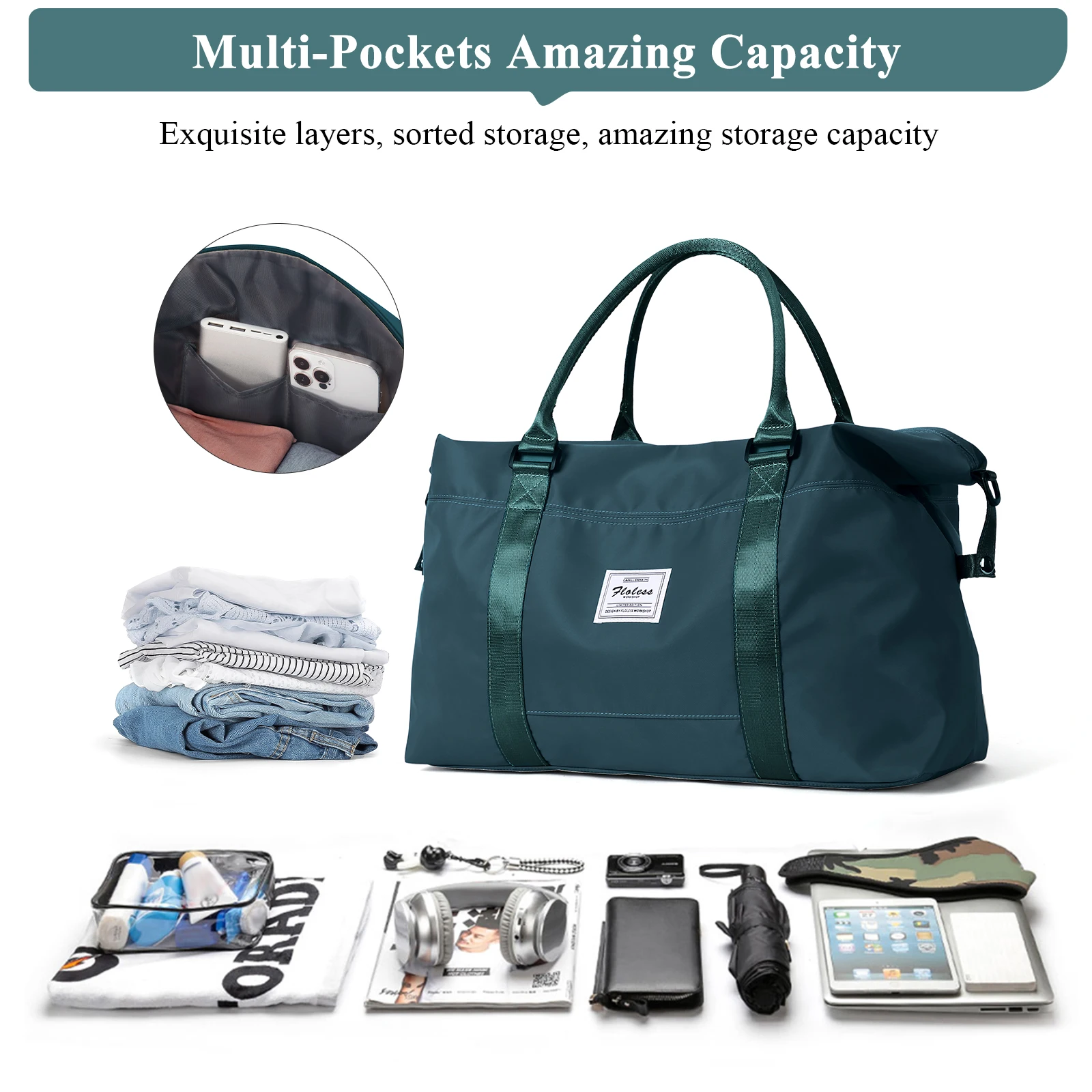 Weekender Travel Bag for Men Gym Bag for Women, Hospital Bag for Work and Delivery, Overnight Bag Travel Duffel Hand Luggage Bag