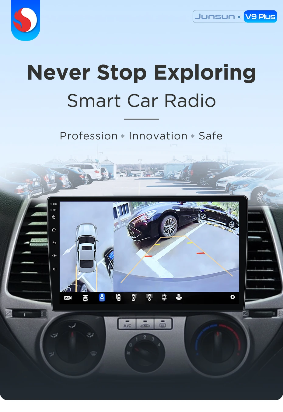 Junsun 8-Kern 360 ° Kamera-Autoradio für Hyundai I20 2012 - 2014 Drahtloser CarPlay-Bildschirm Android Auto Stereo GPS Navi 4G WiFi SWC – Detail 1