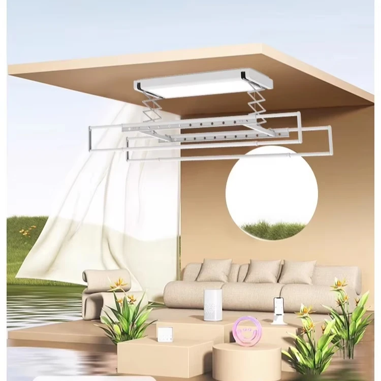 Built in Led Lights and Wind Drying Technology Smart Electric Clothes Drying Rack