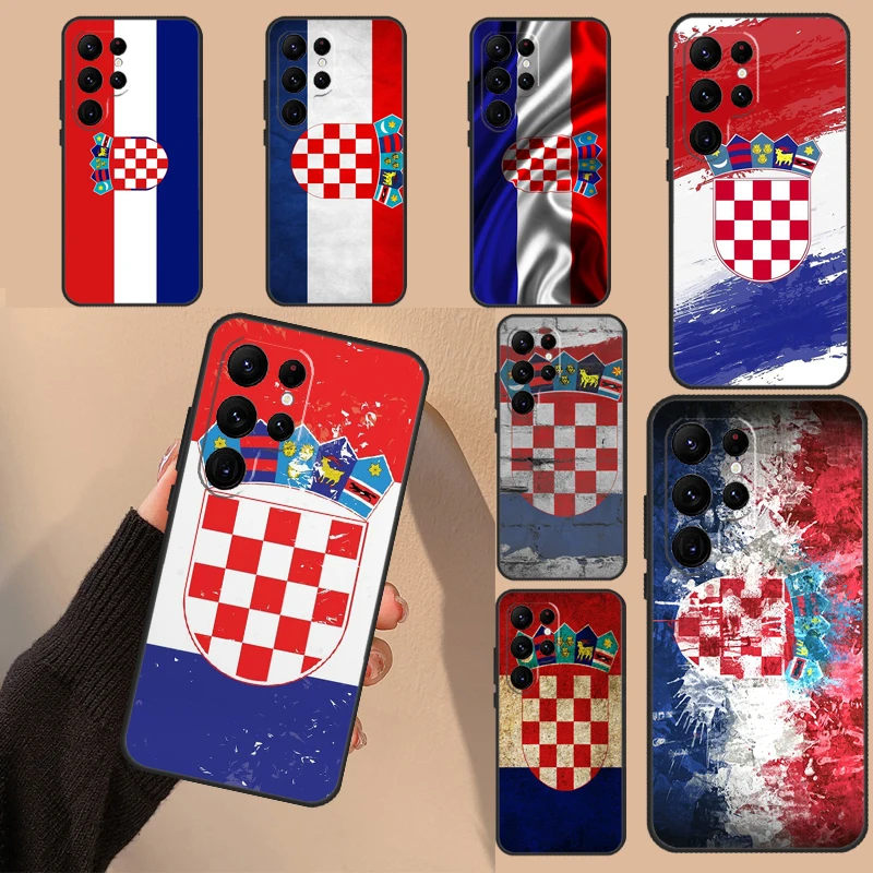 Croatia Flag Case For Samsung Galaxy S22 Ultra S20 FE S21 FE S9 S10 Note 10 Plus Note 20 S23 Ultra Cover