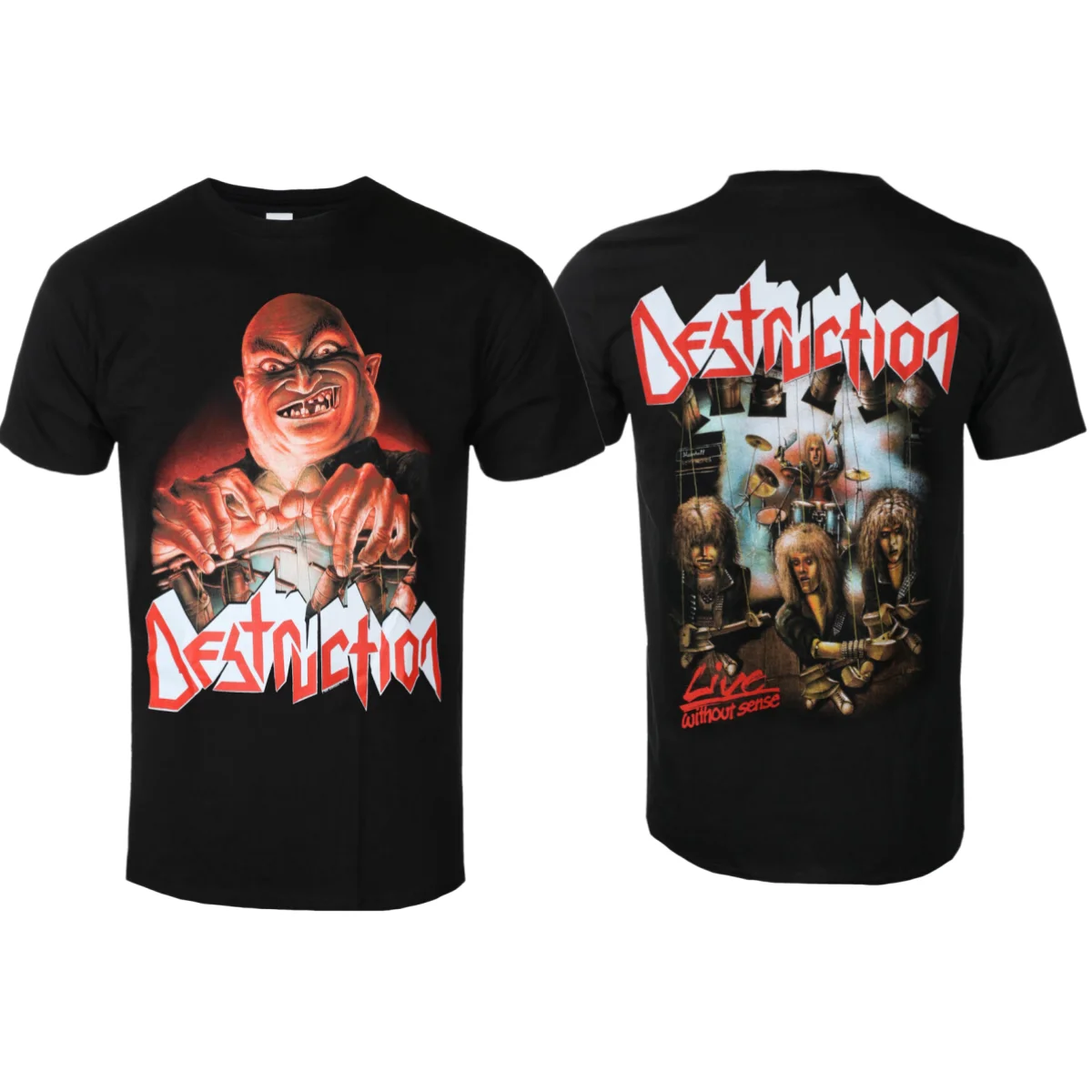DESTRUCTION - LIVE WITHOUT SENSE Camiseta estampada, unisex, estilo retro de banda de thrash metal, top informal estilo streetwear