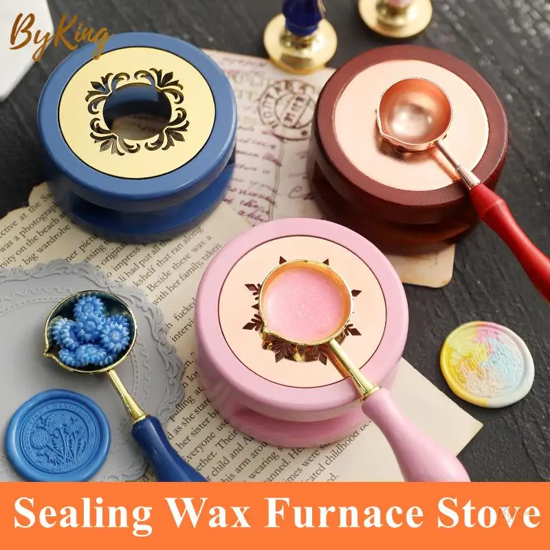 Solid Wood Sealing Wax Furnace Stove Retro Wax Seal Melting Warmer Decorative Wax Pot Beads Sticks Heater Glue DIY Wax Heater