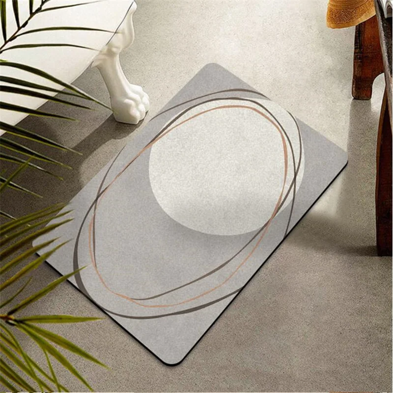 Nordic Luxury Diatomaceous Earth Floor Mat 60x40cm Absorbent Kitchen Bathroom Door Entrance Rug Foot Pad