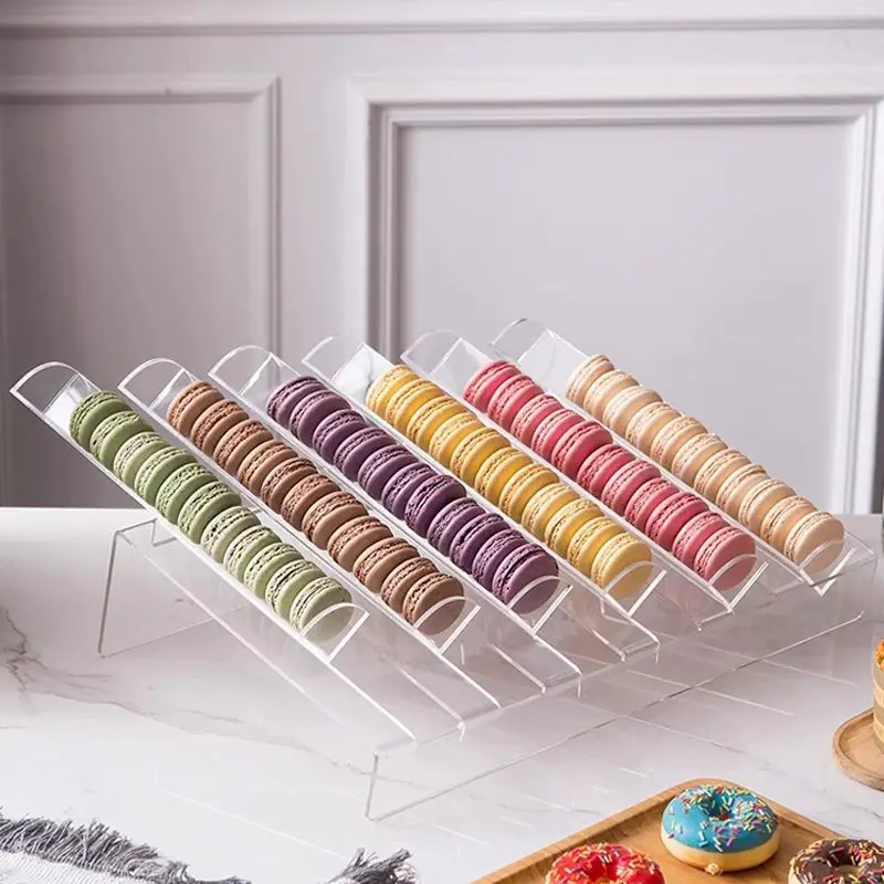 FOR Transparent Macaron Donut Display Rack Cake Bottom Support Acrylic Macaron Box Cookie Box Dessert Cold Food Set Table