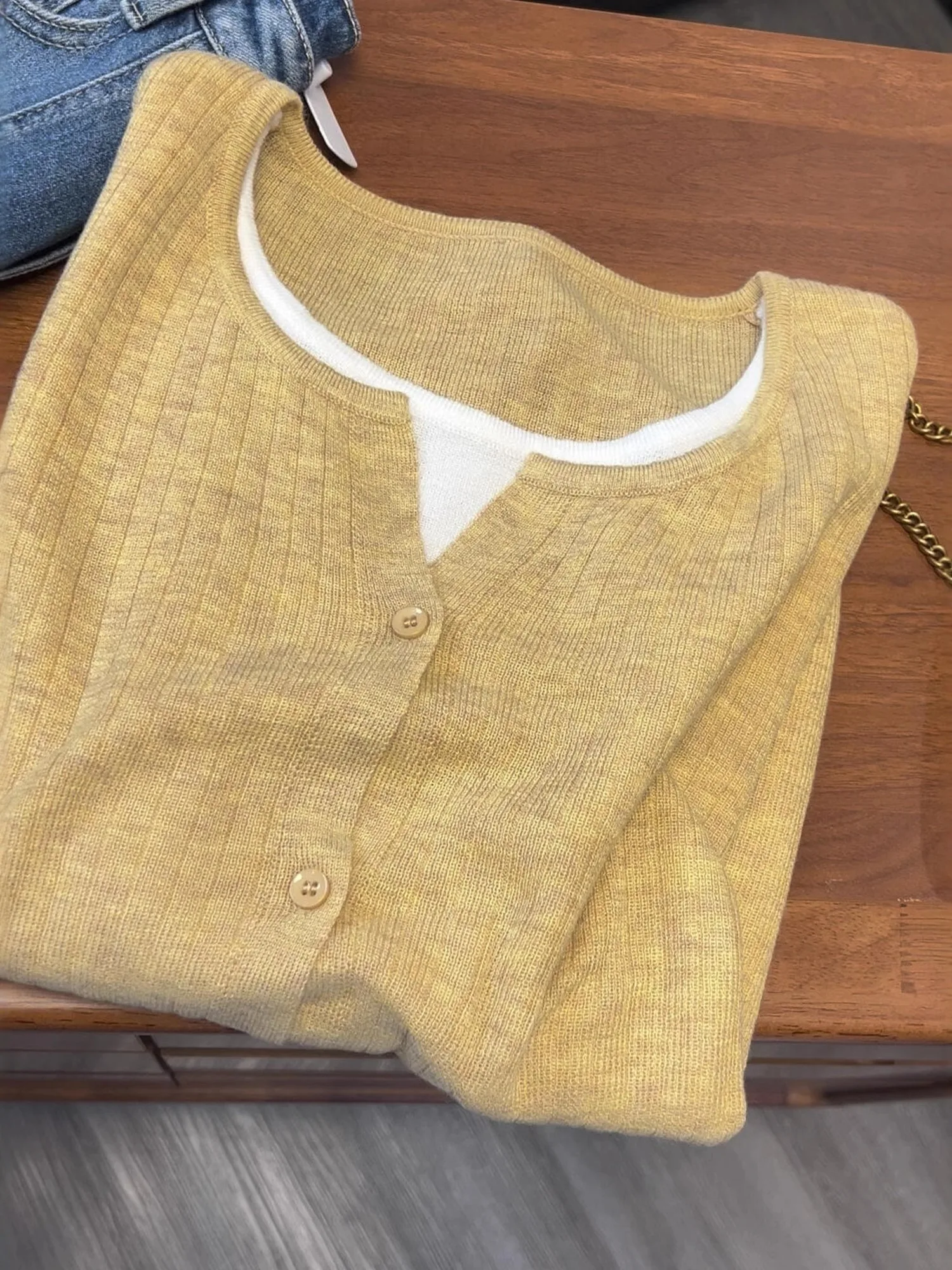 

Желтый длинный вязаный свитер свека для женщин, универсальный цветной блуз, искусственный топ из двух предметов, повседневный свободный крой, мягкий трикотаж