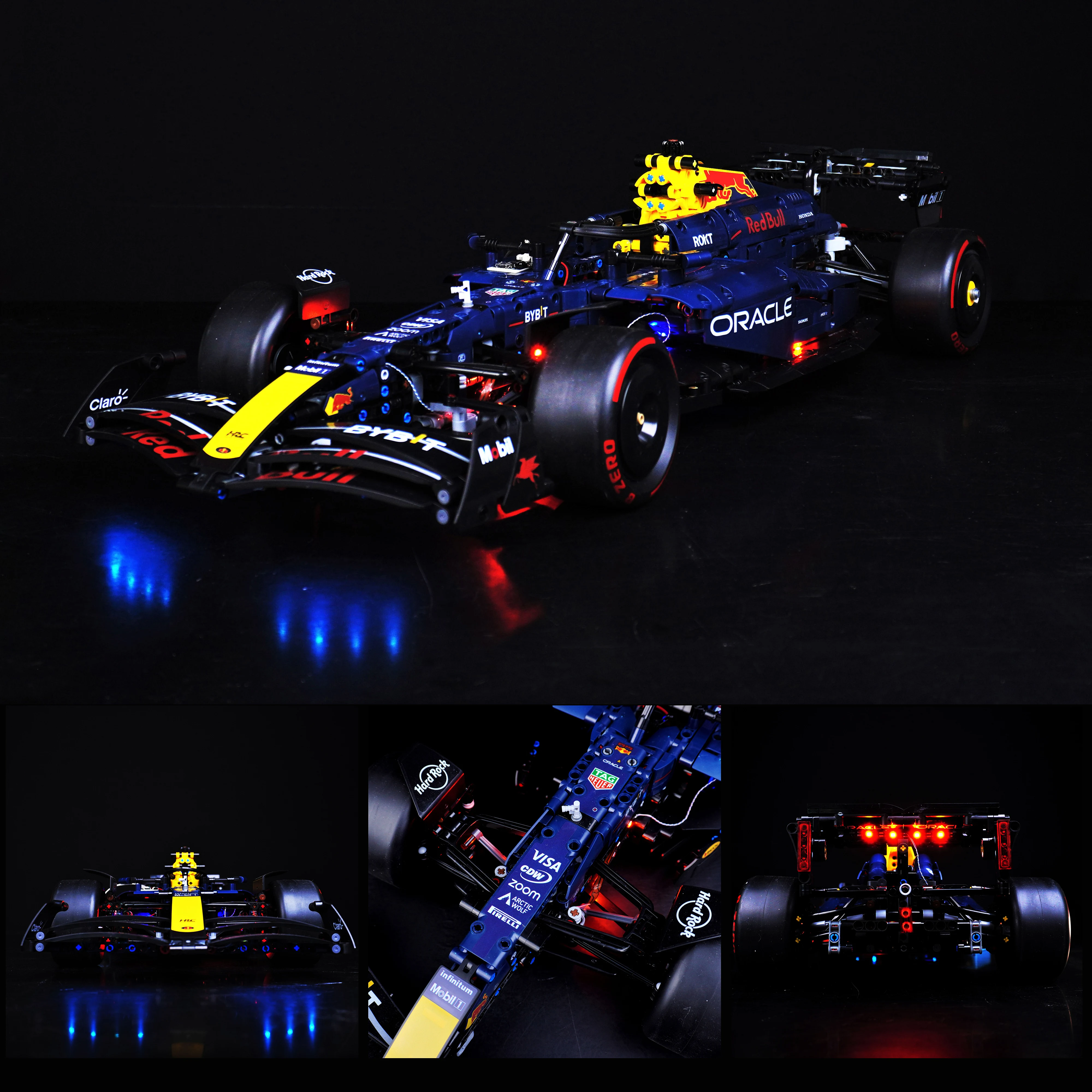 Zestaw oświetlenia LED kompatybilny z modelami klocków konstrukcyjnych samochodów wyścigowych w stylu Formuły 1, numery 42141, 42171, 42206, 42207, zestaw dekoracyjnych świateł.