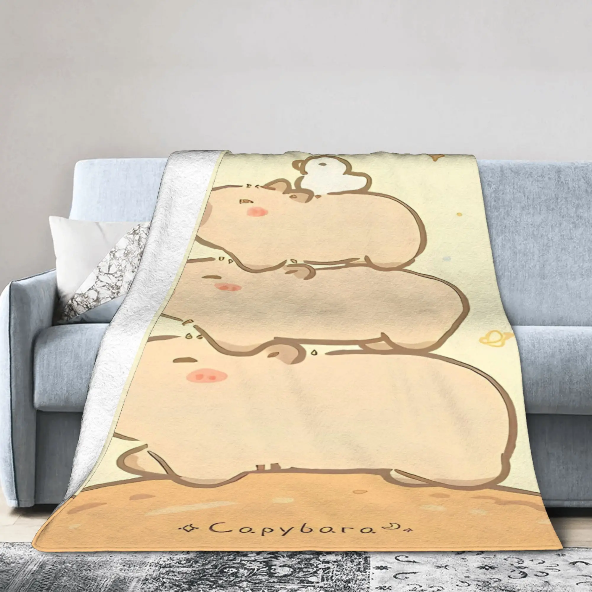 

Cute Capybara Blanket Fuzzy Awesome Warm Throw Blanket for Home Textile Decor