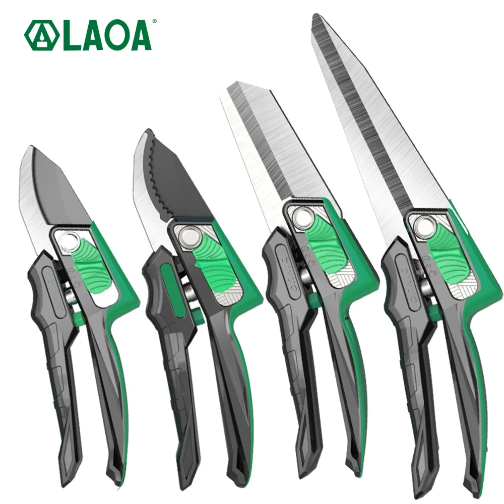 LAOA 8 inches Garden Trimming Scissors 10 Inches Extended Straight Scissors Labor-saving Garden Pruning Tools