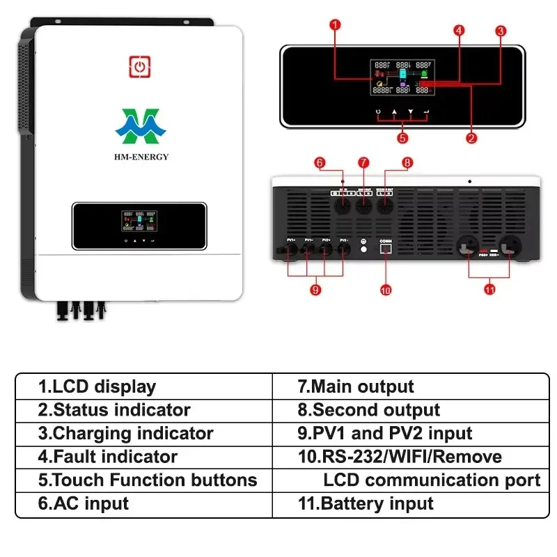 

48V on Off Grid Solar Inverter 8KW 10KW Hybrid Solar Inverter 8.2KW 10.2KW on Off Grid Solar Inverter Price List With Battery