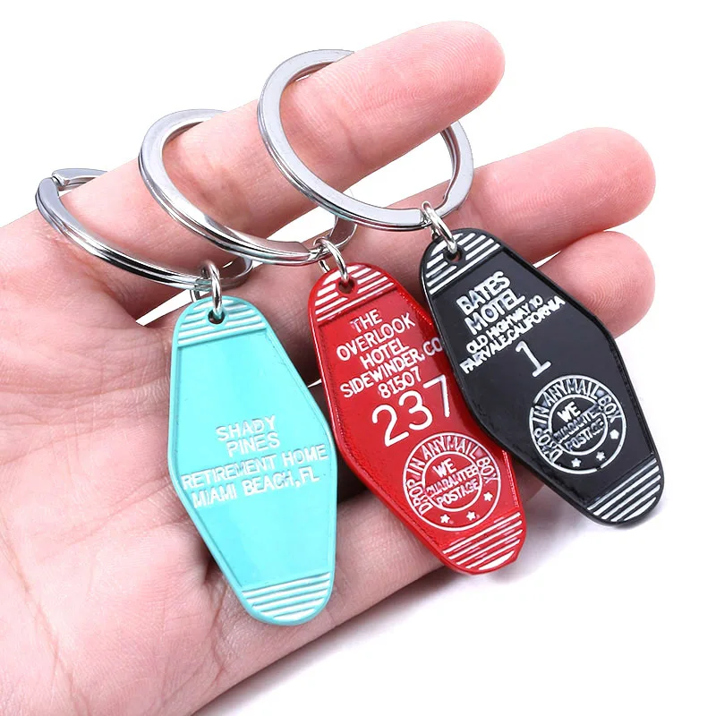 Wholesale Waterproof Motel Key Keychain Hallowen UV DTF Cup Wrap Cold Transfer  Hotel Key Chains Design