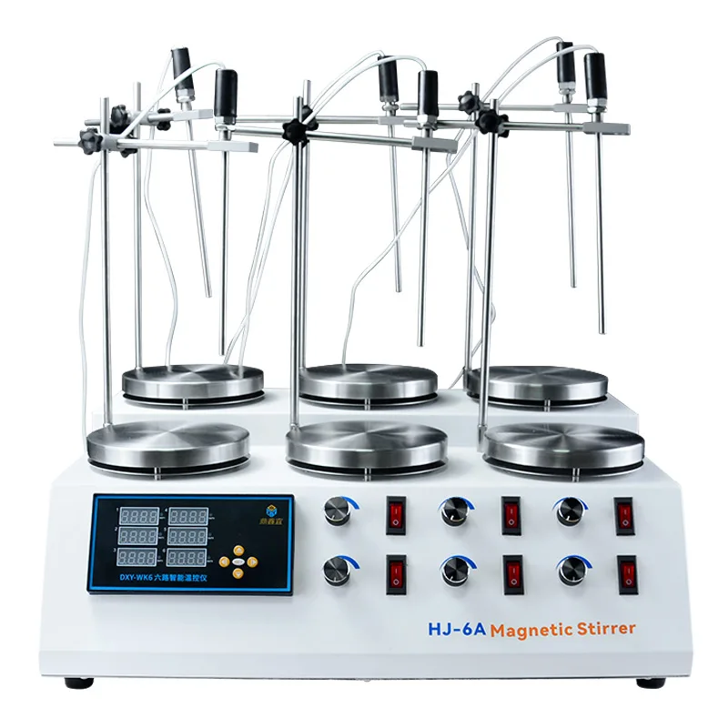 Six positions asynchronous heating magnetic stirrer