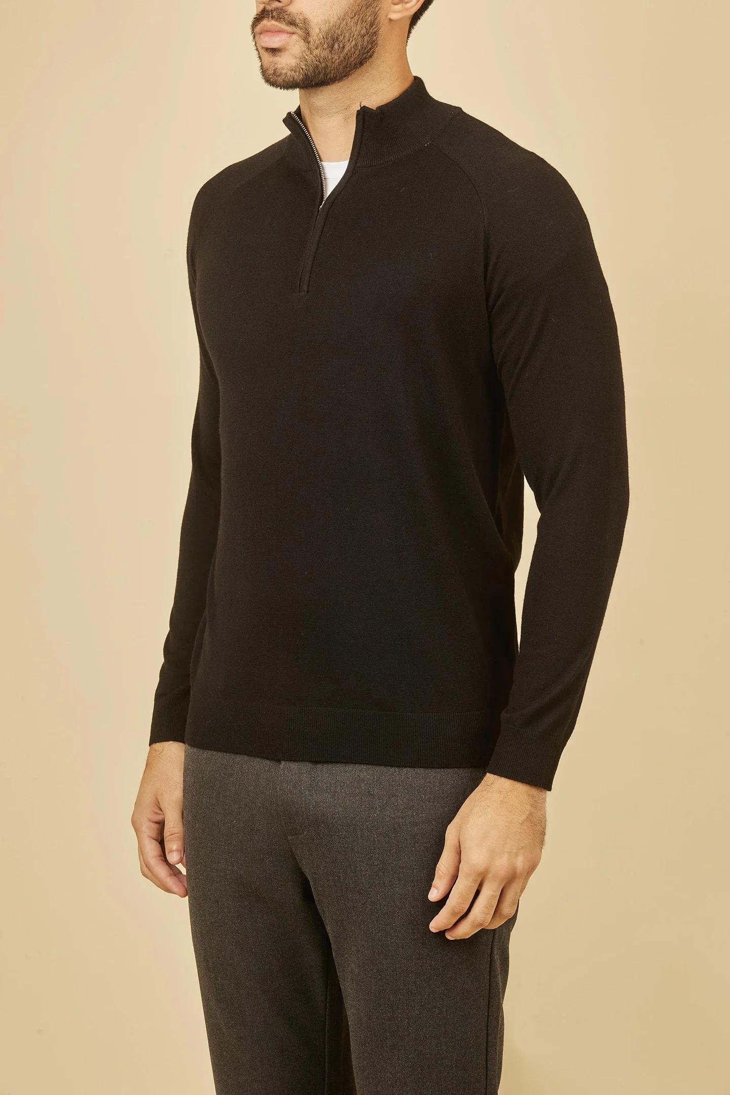 BLSK CPRT セーター カシミヤ メンズ 2025年新作 暖かい 長袖 ストレート スタンドカラー ニット 伸縮性 ジッパー 高品質 大きいサイズ M-4XL