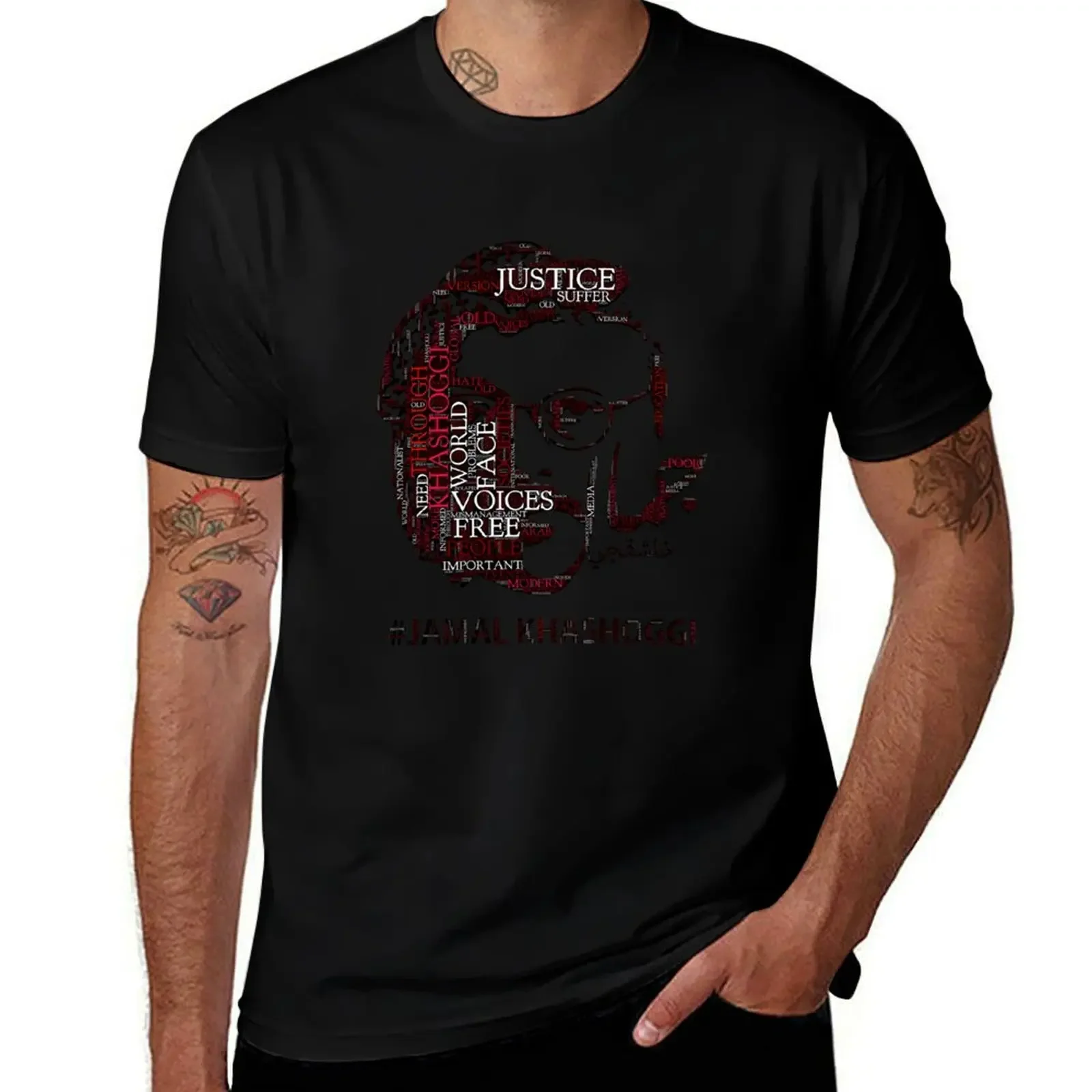 JAMAL KHASHOGGI JUSTICE Red T-Shirt vintage plus size clothes customs workout shirts for men