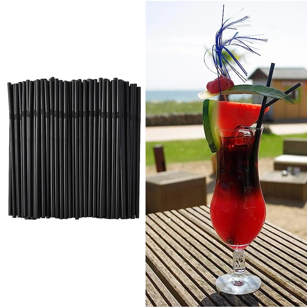 Rietjes-Pailles à boire multicolores noires, accessoires pour cocktail, cuisine, mariage, bar, fête, 100 pièces, 500 pièces, 12000 pièces