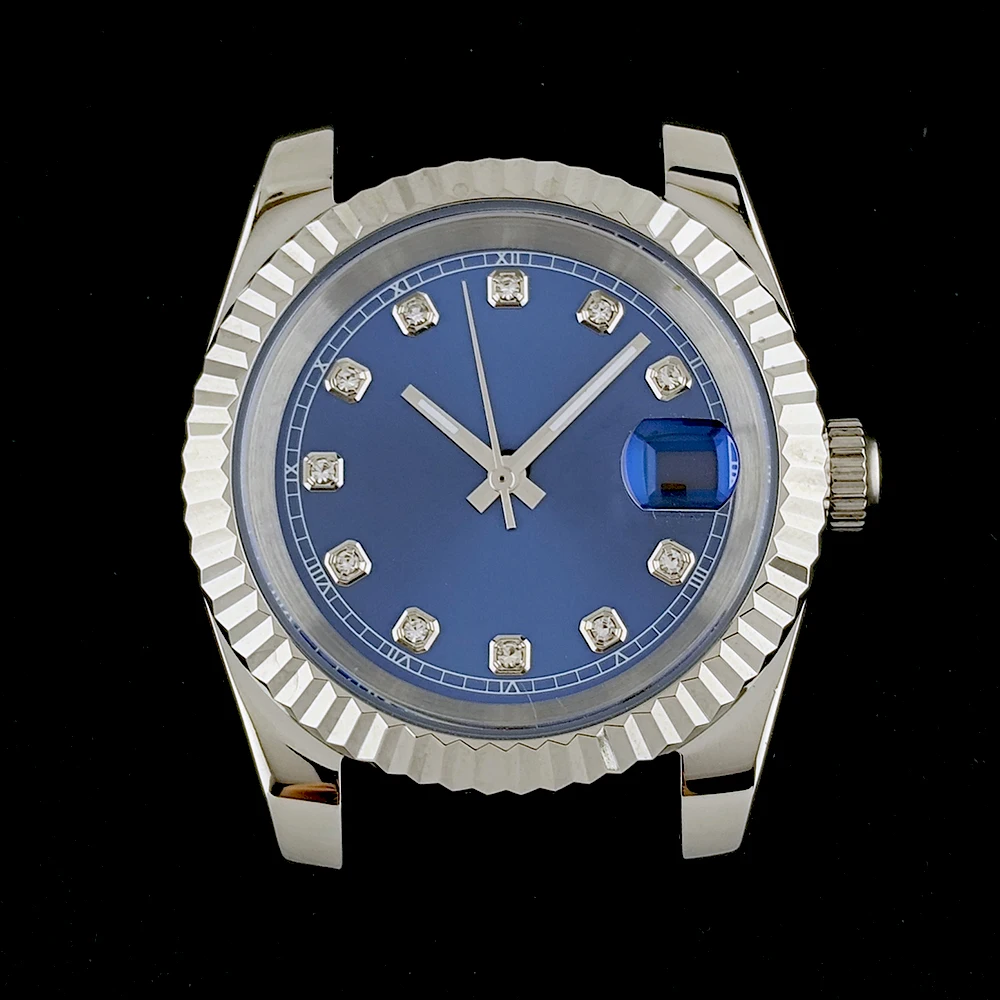 36/39mm NH35 case stainless steel case custom logo diamond dial suitable for NH35 movement watch accessories