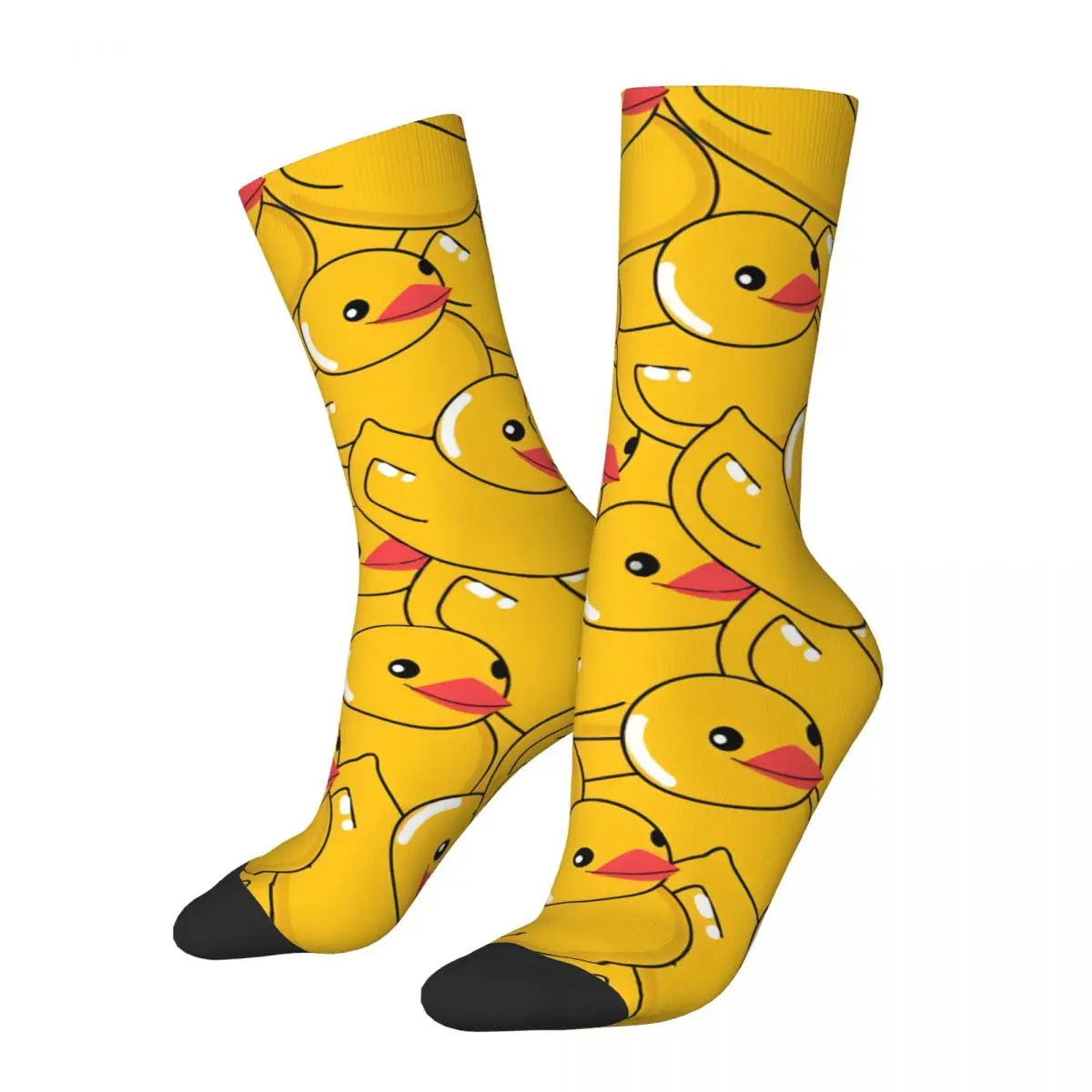 

Rubber Yellow Duck Seamless Crazy Men's Socks Unisex Duck Pattern Street Style Pattern Printed Novelty Crew Sock Boys Gift