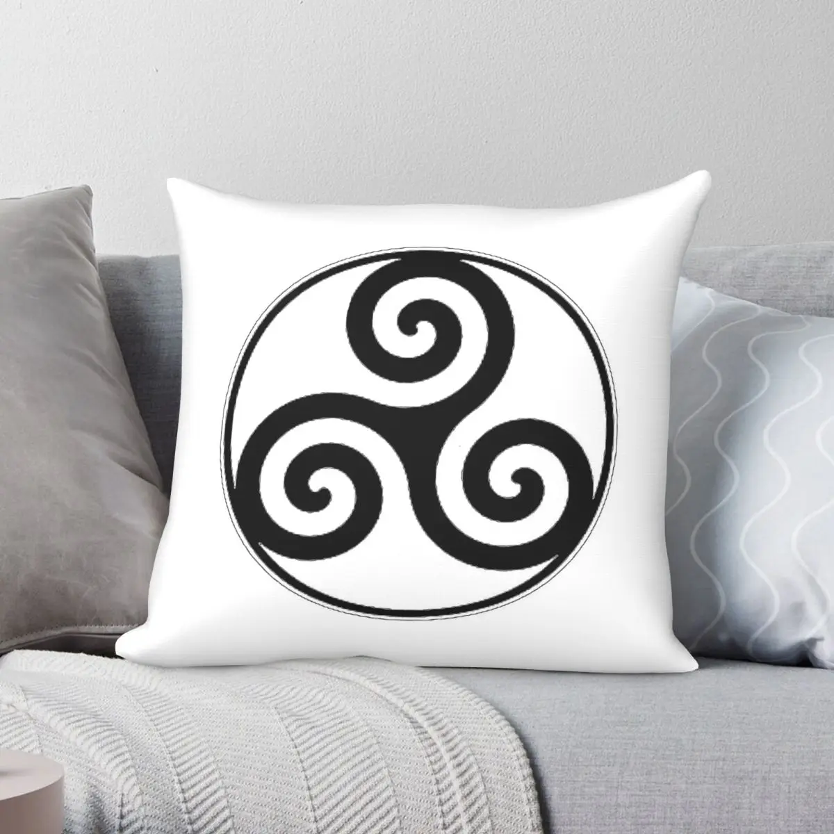 Infinity Triskelion Square Pillowcase Polyester Linen Velvet Pattern Zip Decor Throw Pillow Case Sofa Seater Cushion Cover 45x45
