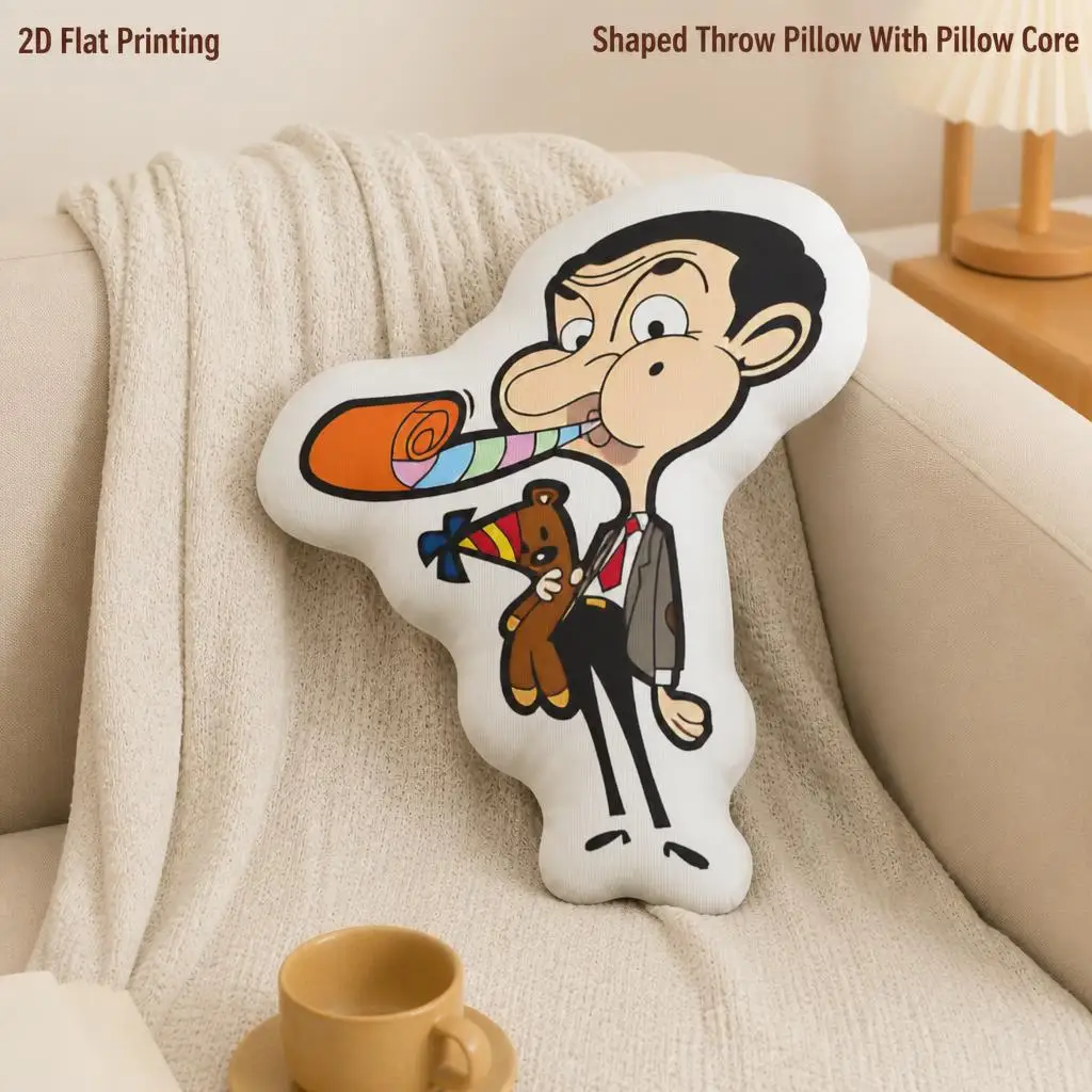 Mr. Beans Cartoon Comedy Cushion Irregular Stuffed Throw Pillow Home Decor Gift Sofa Bed