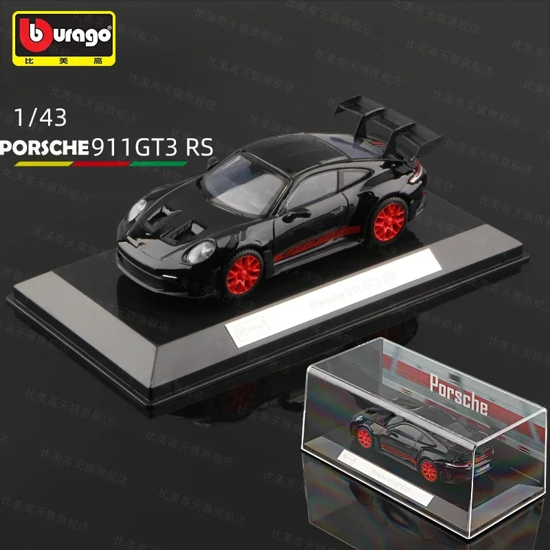 Porsche 911 GT3 RS Super Car Model Children Boy Man Toy Vehicle With Display Box Diecast 1:43 Birthday Gift Miniature Voiture