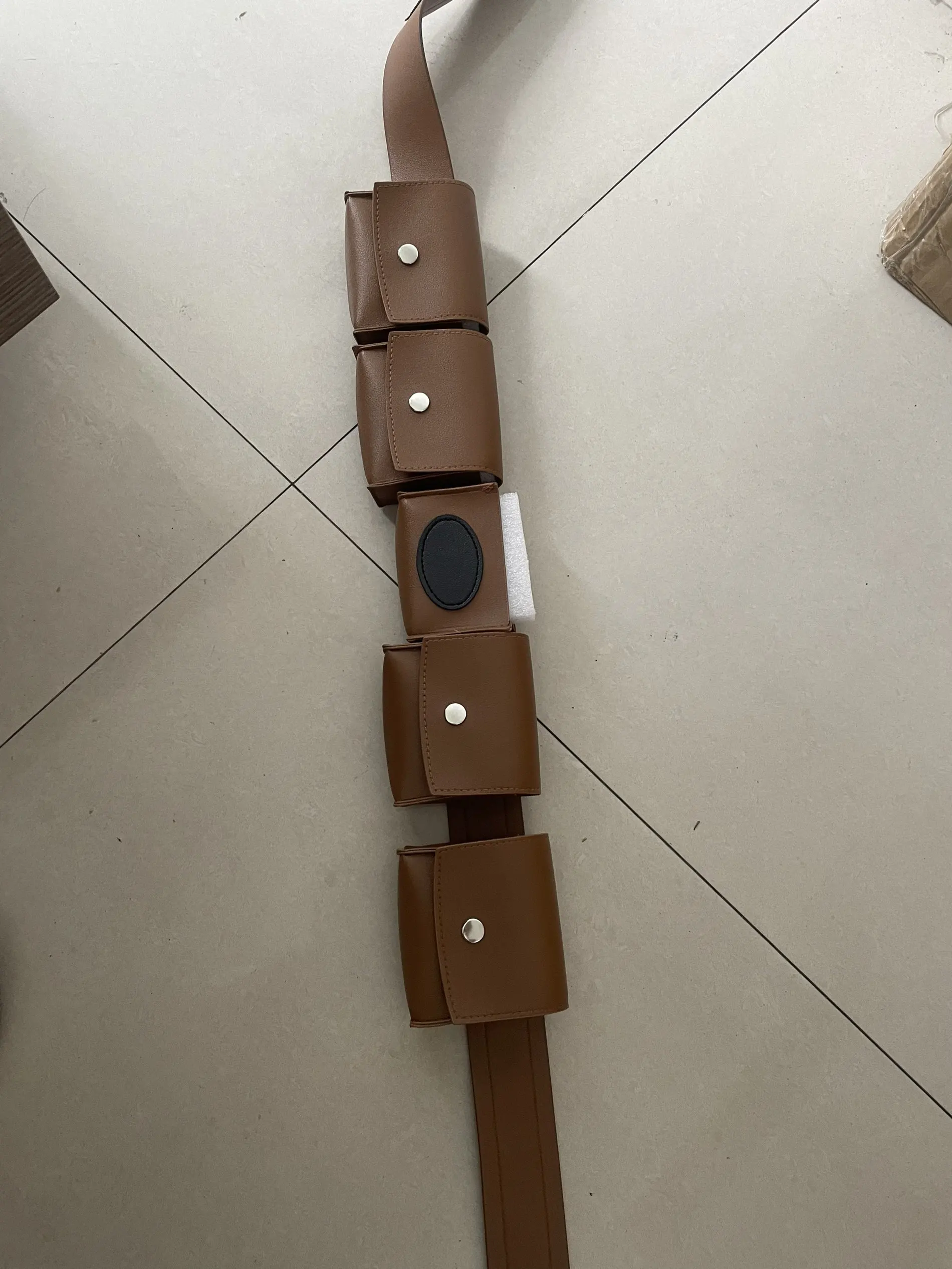 Mittelalterliche Steampunk-Bandolier-Tasche für Nerf-Kampfmunition, Brusttasche für Patronen, Ninja-Krieger-Kostüm, LARP-Zubehör, Dart-Tasche – Detail 16