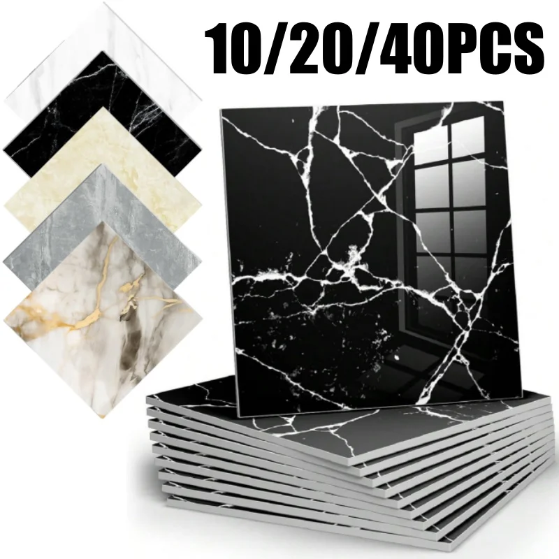 Pegatina de pared de azulejo de imitación autoadhesiva, papel tapiz impermeable antihumedad para baño, película decorativa de azulejos de imitación para decoración del hogar
