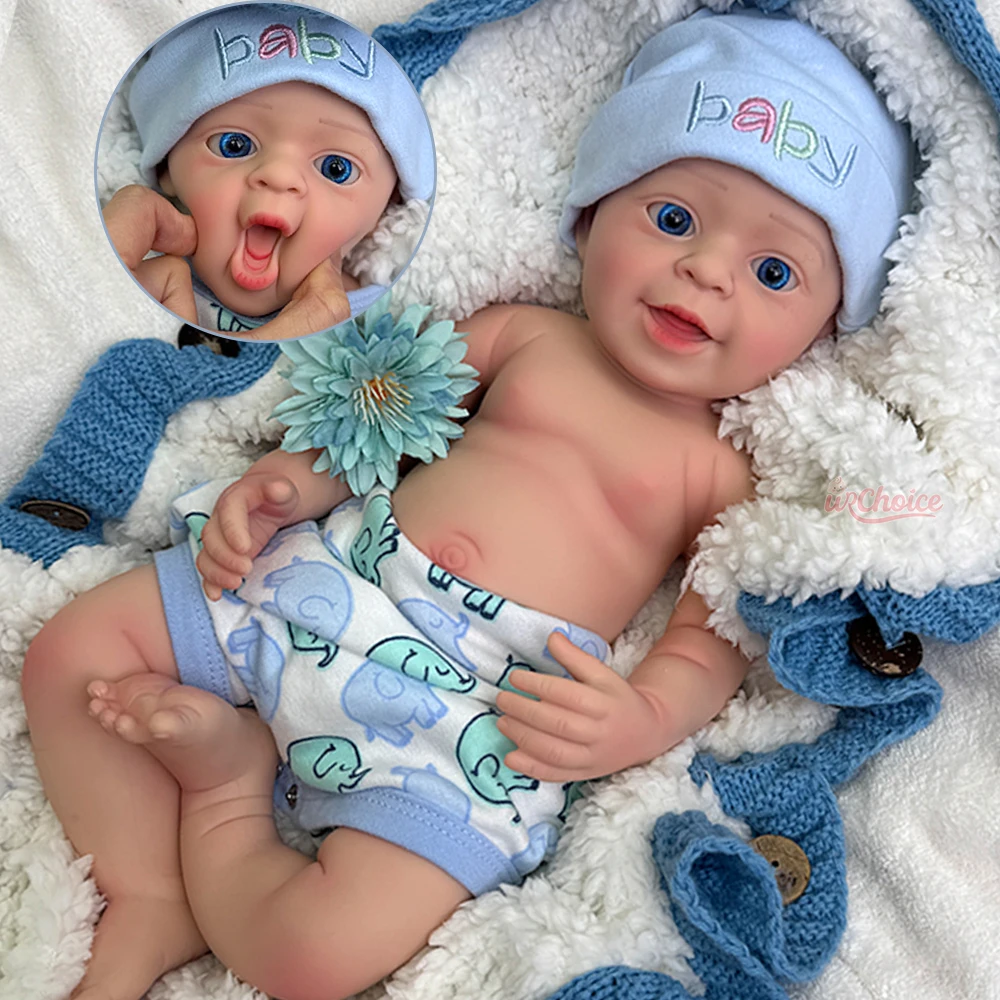 

18-дюймовая мягкая силиконовая кукла Reborn для маленьких мальчиков, реалистичная моющаяся кукла для новорожденных Bebe для детей, рождественский подарок
