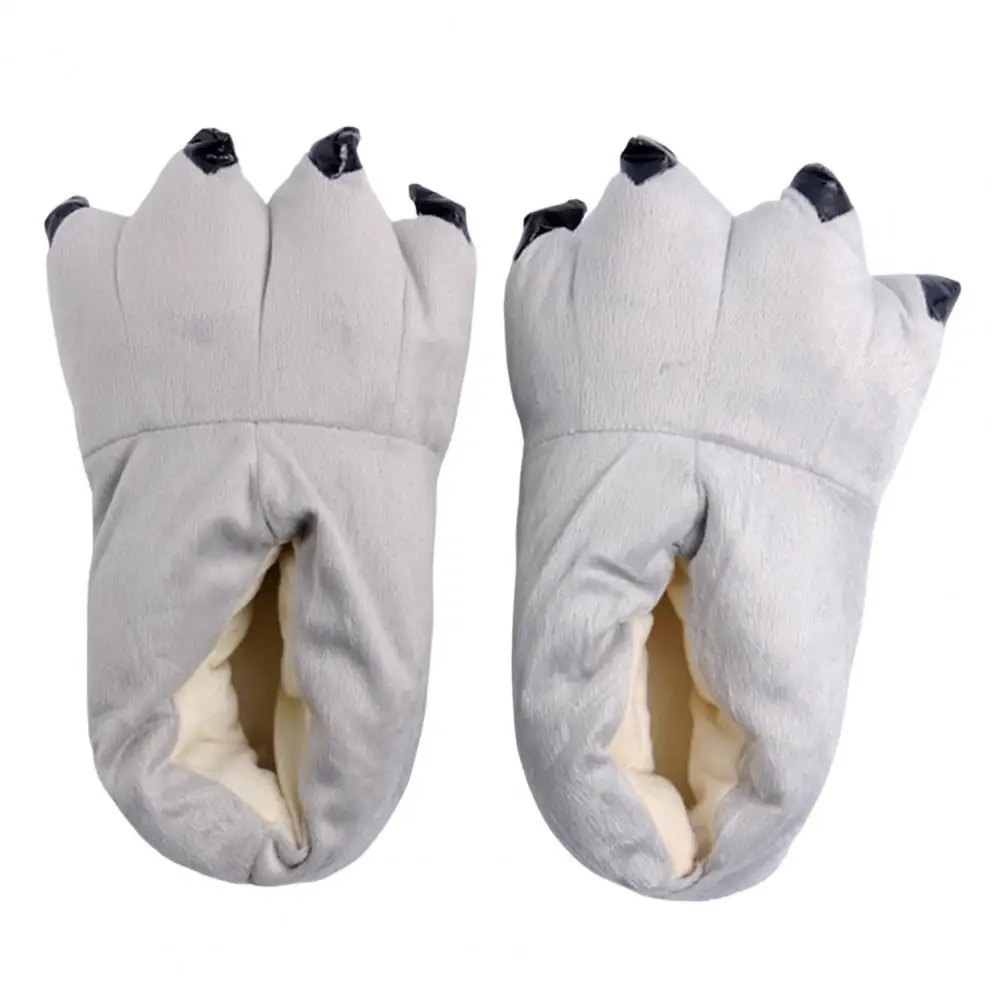 2022 Winter Warm Soft Indoor Floor Slippers Women Men Children Shoes Paw Funny Animal Christmas Dinosaur Claw Plush Home