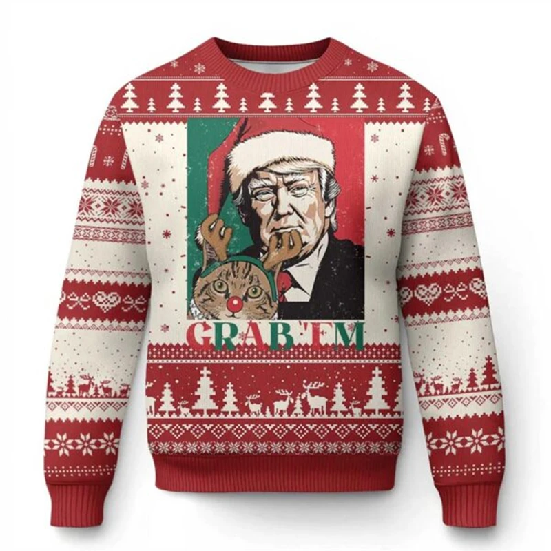 3D Printed Donald Trump Christmas Sweatshirt Fashion New Unisex Sweater America Men Pullover Ugly Xmas Pullover Female Male Tops