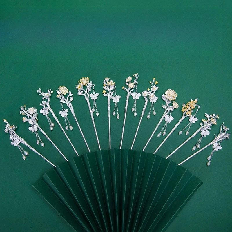 

Hairpin, ancient style, fringed step, new Chinese hairpin, advanced sense