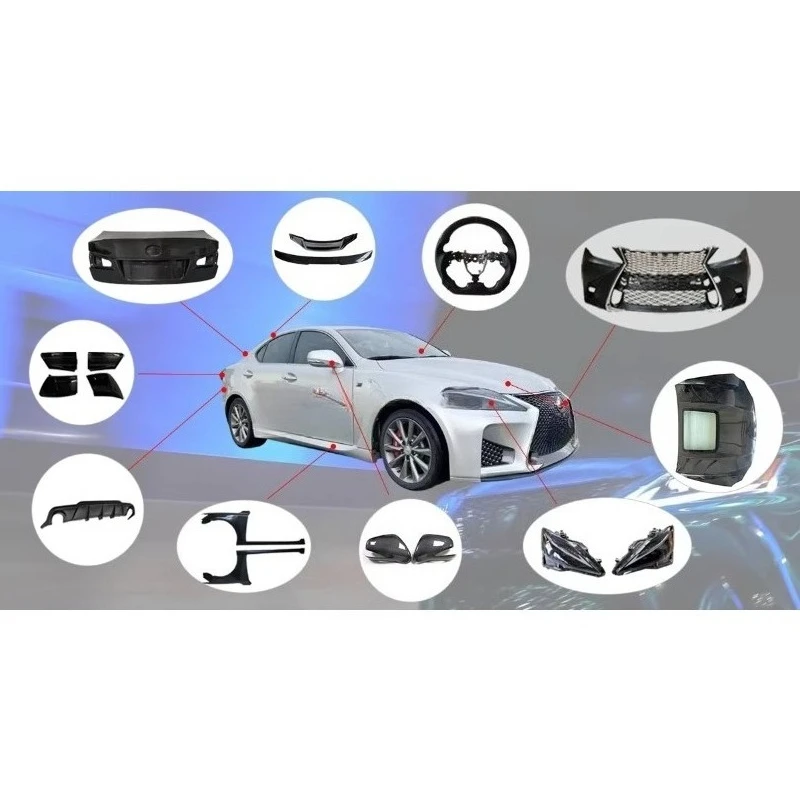 

2006-2012 for IS IS200 IS250 IS300 Carbon Fiber Car Body Kit with GS Style Front Facelift Engine Cover and Bumper Update