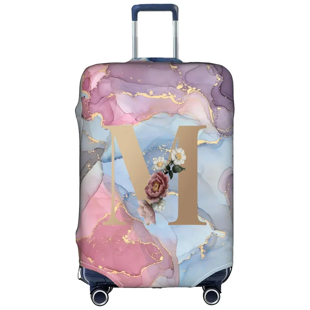 Luggage Cover Stretch Fabric Suitcase Protector Baggage Dust Case Cover Printing Gold Letter Suitable 18-32 Inch Suitcase Case