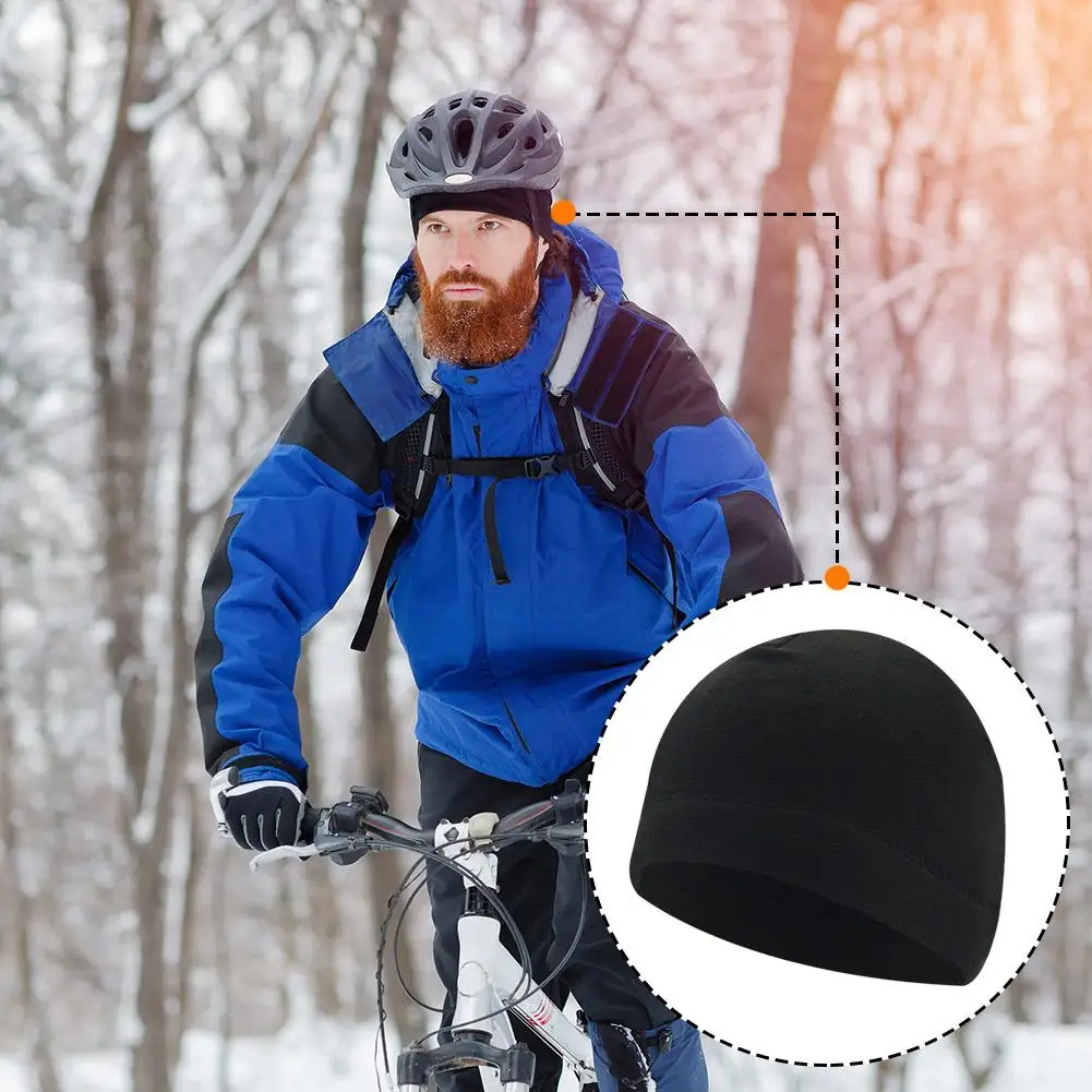 Men Polar Fleece Caps Winter Warm Outdoor Sports Skiing Cycling Cap Hat Windproof Soft Beanie Cap Women Ski Bike Hat Caps