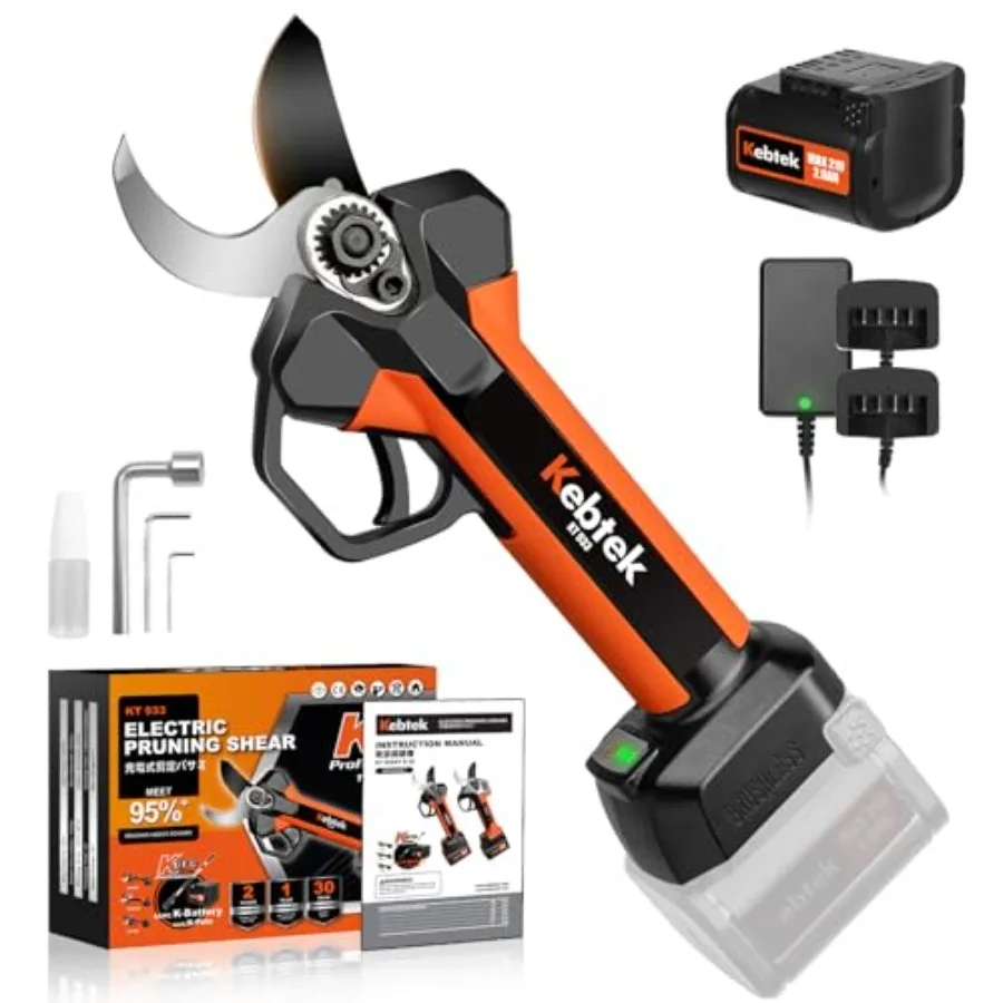 

Профессиональные аккумуляторные секаторы 33 мм, электрический сучкорез, беспроводной, для тяжелых работ, с 1 аккумулятором 2 Ач